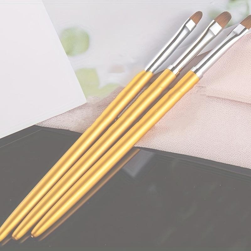 Nail Art Brush (3pcs), Gel Nail Polish Brush, Manicure Brush, Professional Manicure Tool for Home & Salon Use