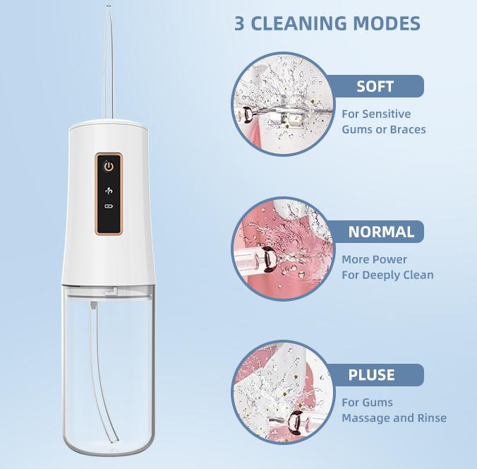 AILE Water Flosser ,3 Clean Modes with 4 Nozzles,230ML Tank,IPX7 Waterproof,Rechargeable  Portable Oral Irrigator,Brace Care,Gift