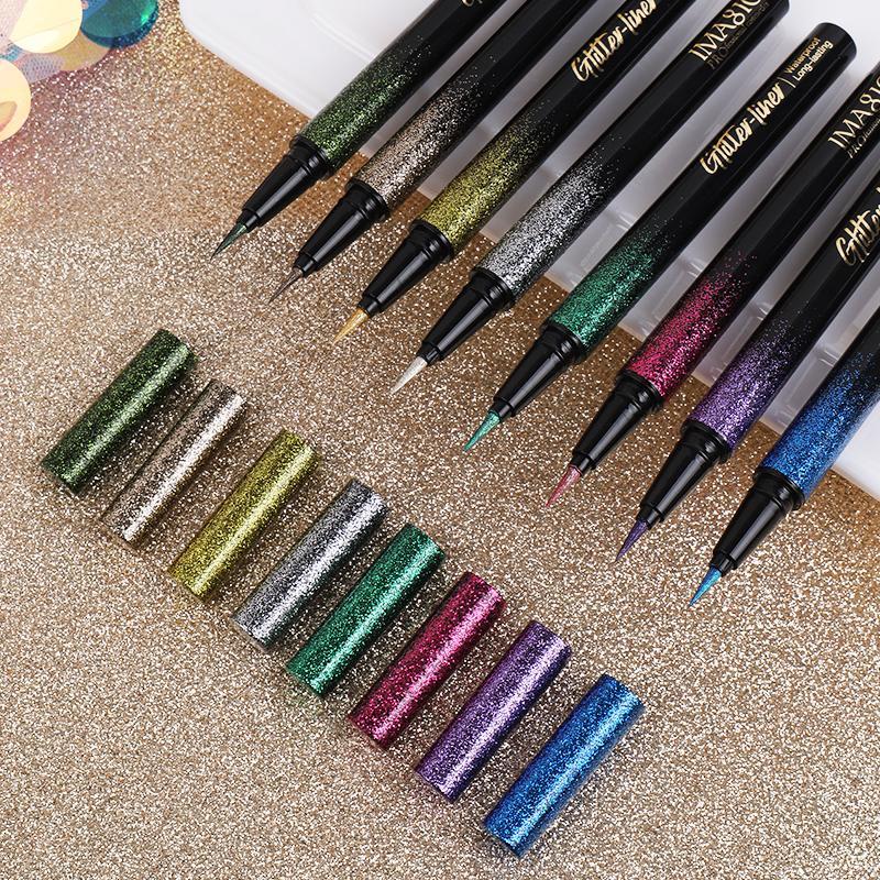 Glitter Liquid Eyeliner Set, 8 Counts set Long Lasting Shimmering Eyeliner, Waterproof Eye Makeup Tool for Women & Girls