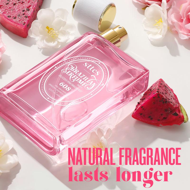 Sttes brazilian Perfume 608#（DELICIOUS PINK DRAGONFRUIT） - Eau De Perfume 100ml (3.4fl Oz)  Fruity and floral  (vanilla +Brazilian jasmine+red pitaya) sttes brazilian