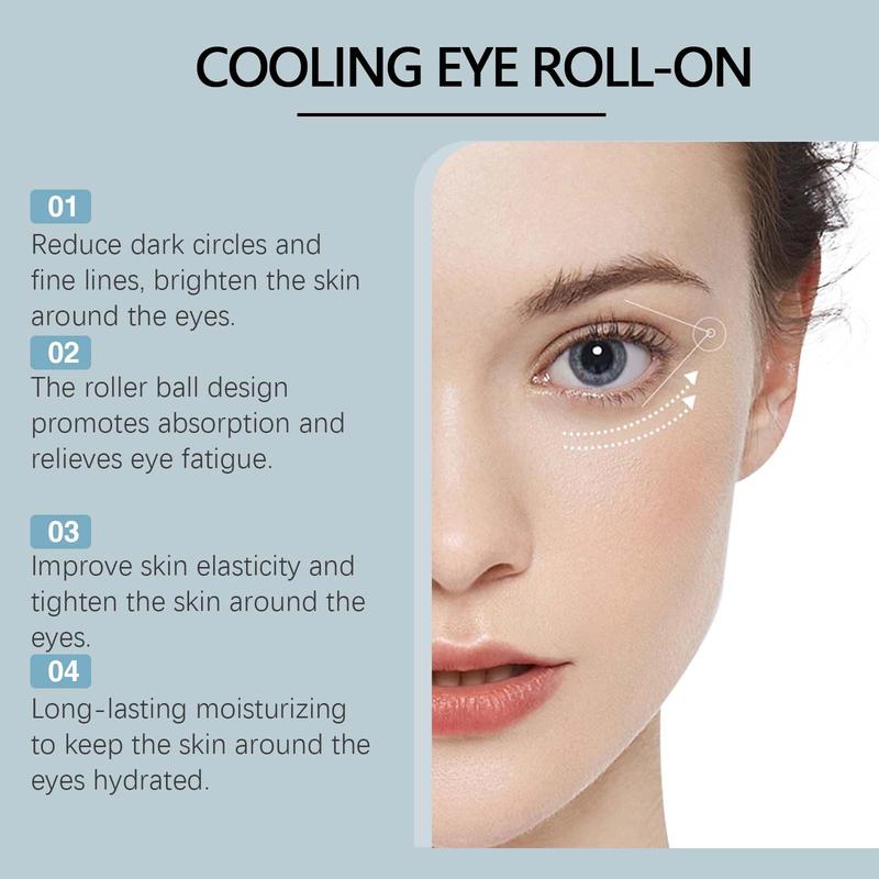 Retinol Caffeine 360° Eye Massage Roller, 2 Counts Moisturizing Roll-on Eye Serum Stick, Eye Care Product for Women & Men