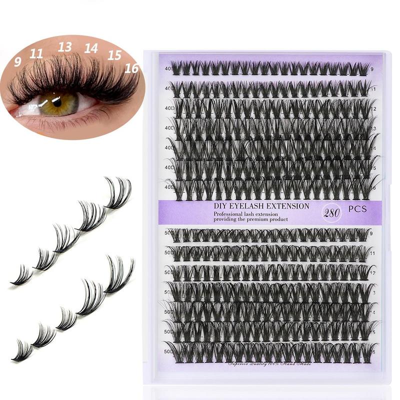 Mixed Length Individual Lashes Kit, 1 Box Wispy Natural Look Lashes Cluster, Self Grafting Curling Fake Eyelashes for Daily Makeup, Summer Gift, Lash Clusters, Christmas Gift