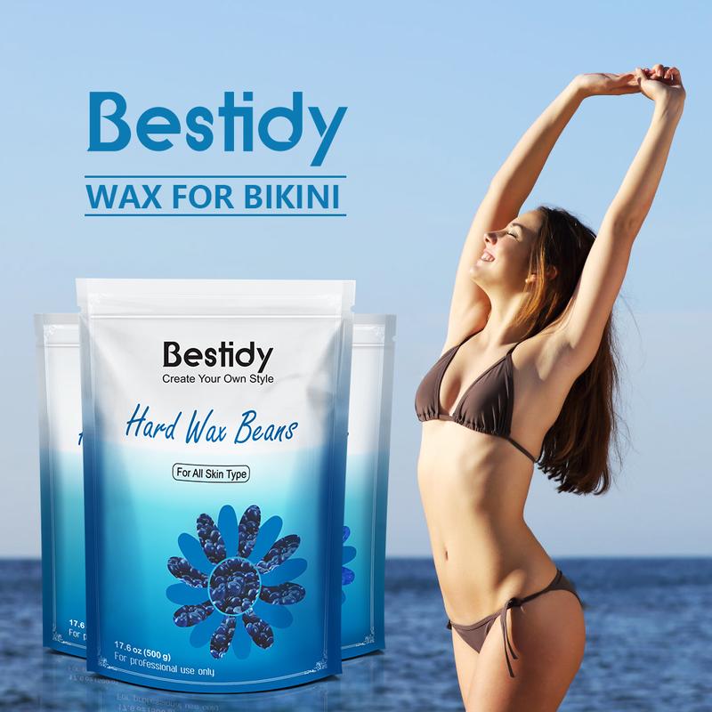 Bestidy Wax Beads, Bagged 500g, Waxing beans for Hair Removal, Women Men, Home Waxing for All Body and Brazilian Bikini Areas (500g)