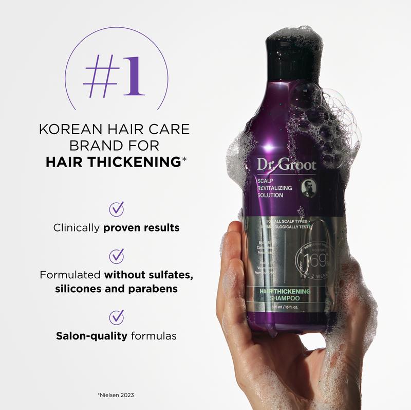 Dr. Groot Thicken & Smooth at Home and On The Go Bundle Biotin Conditioner Shampoo fuller hair Haircare Keratin Korean Moisture