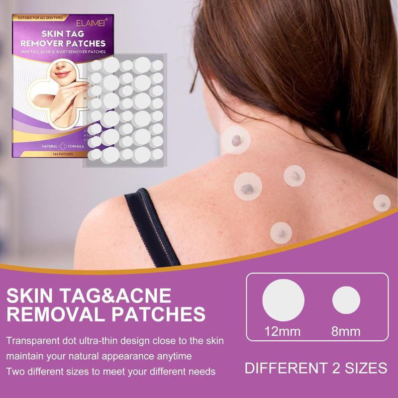 Skin Tag Patches, 144pcs box Natural Active Ingredient Wart Patches, Quick and Obvious Results Acne Patches, Suitable for All Skin Types