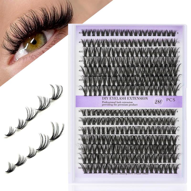 Mixed Length Individual Lashes Kit, 1 Box Wispy Natural Look Lashes Cluster, Self Grafting Curling Fake Eyelashes for Daily Makeup, Summer Gift, Lash Clusters, Christmas Gift