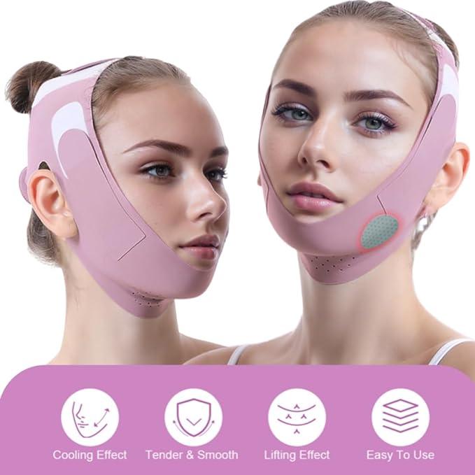 Double Chin Mask - V Line Chin Strap - Toning Hydrogel Collagen Face Mask with Hyaluronic Acid & Aloe Vera, Black Friday, Christmas Gift