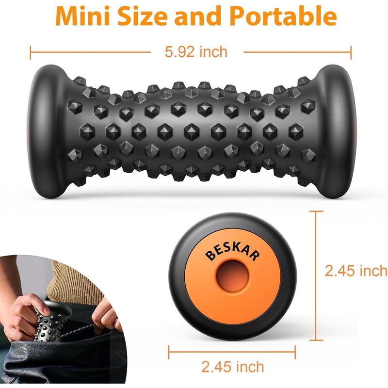 Foot Massager Roller for Plantar Fasciitis, Portable, Deep Tissue Muscle Massage, Foot Arch and Heel, Reflexology Tool