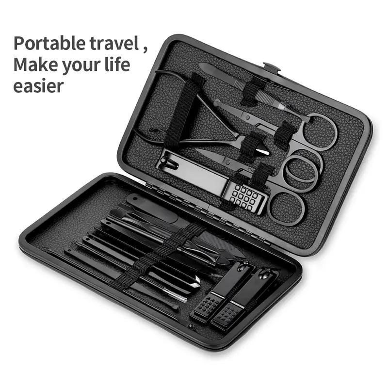 Professional Manicure Set with Storage Case, 1 Set Stainless Steel Manicure & Pedicure Tool, Manicure Tool for Home & Salon Use