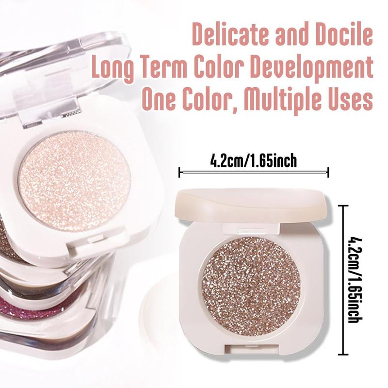 Monochrome Glittle Eyeshadow, Glittle & Matte monochrome eyeshadow, Neutral Glitter Pressed Powder Single Vegan Eyeshadow; Talc, Paraben & Cruelty Free, Brown Glitter Makeup Smooth eyeshadow makeup Blend Gentle Cosmetic