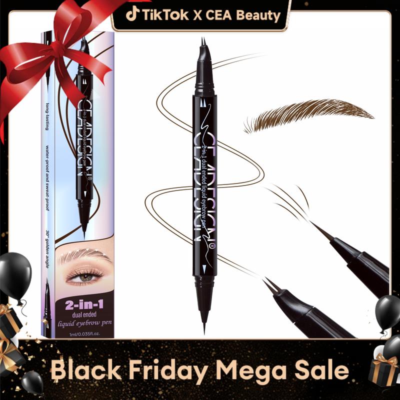 CEADESIGN Eyebrow Pen-Microblading hairlike browpen, Brow Pencil 2-in-1 Dual-Ended Eyebrow Pen with Micro-Fork-Tip Applicator