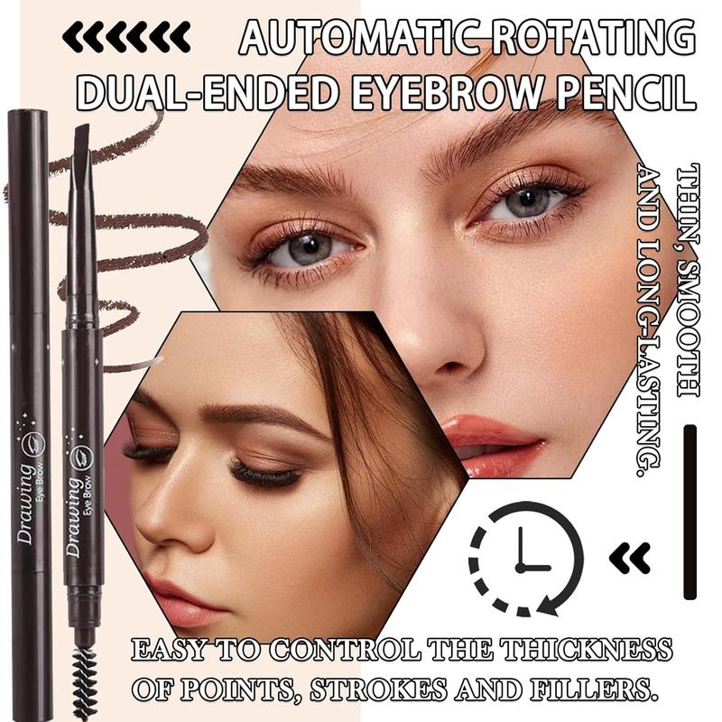 Trending on TikTok! 3 Pcs Waterproof Eyebrow Pencil. Longwearing Eyebrow Pen Makeup with Brush. Smudge Proof Brow Pen. Eye Brow Pencils for Women's Daily Eye Makeup. Black. A Must-Have for Flawless Brows.