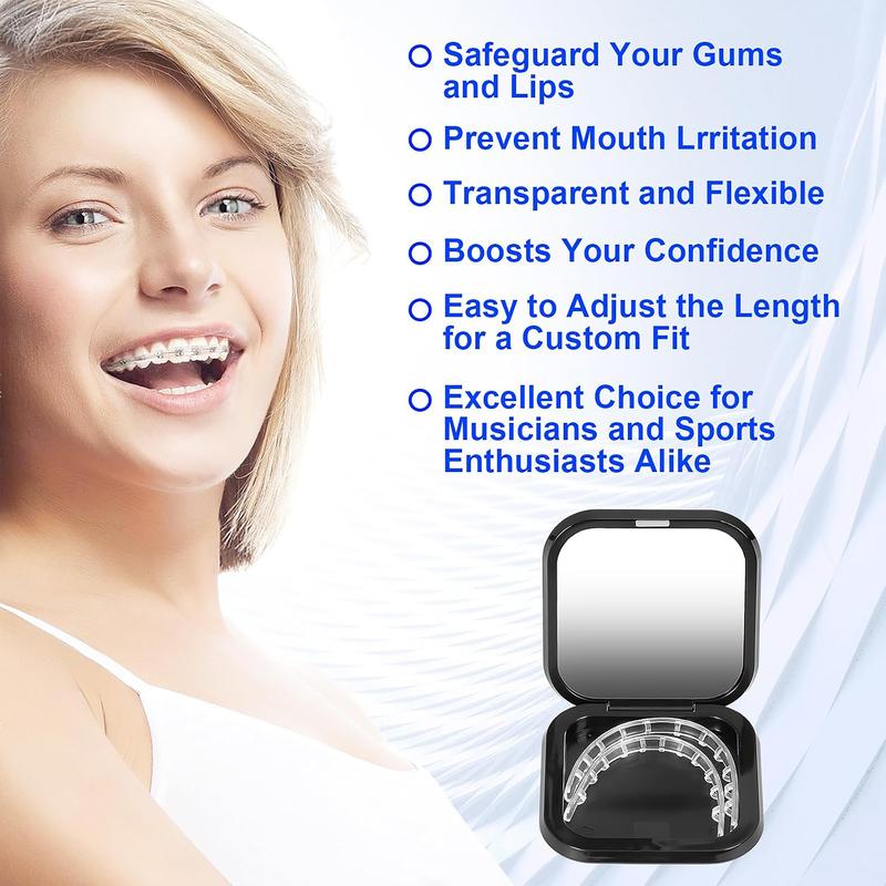 Comfort Braces Set - Mouth Guards, Teeth Guards, Bracket Protectors, Aligners, Soft and Comfortable, Portable Storage Box with Mirror