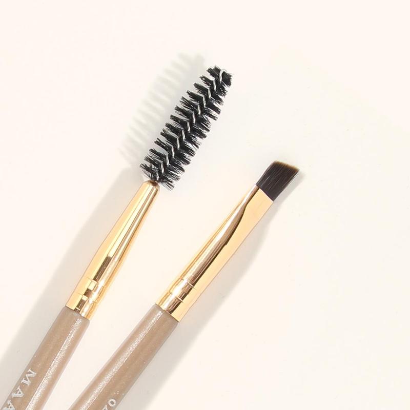 MAANGE Double-Ended Eyebrow Brush, 2 Counts set Professional Angled Brow Brush, Eyelash Spoolie Brush, Beauty Makeup Brushes, Makeup Brush Tool, Christmas Gift