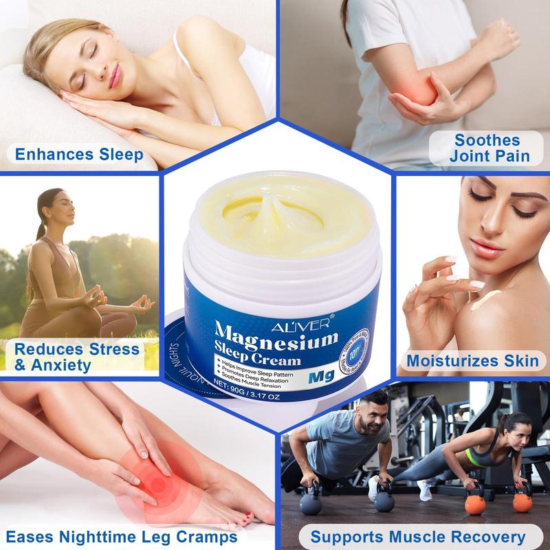 Magnesium Sleep Cream, 1 Box Soothing Sleep Cream, Deep Relaxation Body Cream, Suitable for Those Who Have Difficulty Falling Asleep