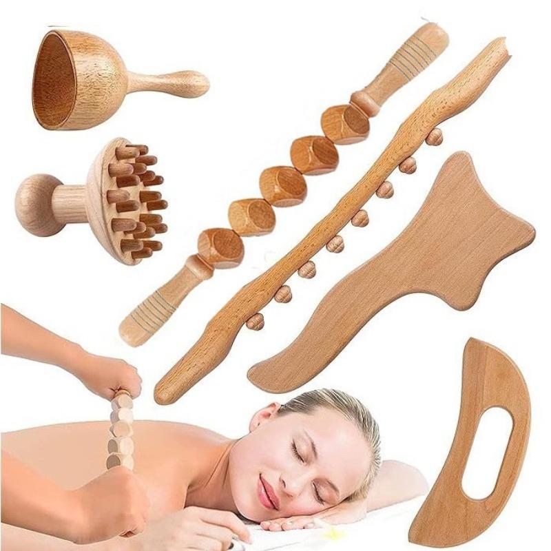 Comfort Wooden Massage Tool Set, 16pcs set Manual Massage Tool for Body Muscle , Massage Tool for Home, Outdoor, Gym, Massagers for Neck