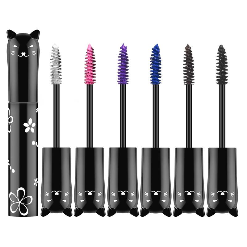 6 colors mascara set, colorful mascara waterproof long lasting thick mascara rainbow color fiber charming masacara