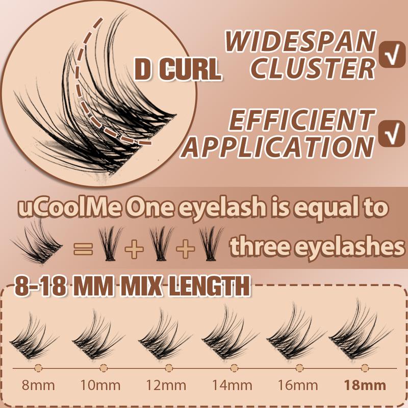 uCoolMe Invisible Secret with Ultra-thin Band | Lashes Cluster Makeup For Girl Upgrade Bond Seal Remover WaterProof Lashes For Girls Eyelash Extensions Cosmetic Thanksgiving gift