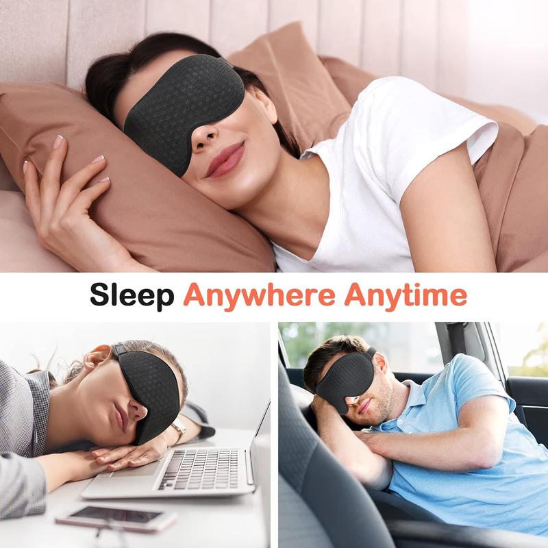 Sleep Mask for Side Sleeper, Eye Mask Sleeping Women Men, Light Blocking 3D Contoured Cup Sleeping Mask Soft No Eye Pressure Eye Shade Cover Blindfold Night Mask for Travel Nap Yoga, Black