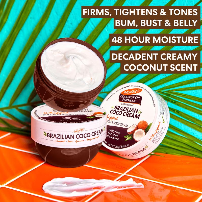 Palmer's Coconut Oil Formula Brazilian Coco Cream & Body Oil Bundle for Body Care Moisture Vegan