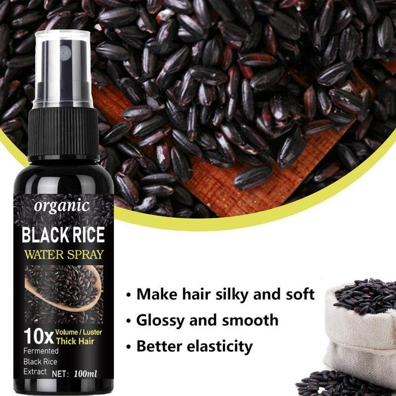 Organic Black Rice Water Spray, Hair Care Product for Improves Hair Quality, Black Rice Extract Hair Care Spray for Women & Men