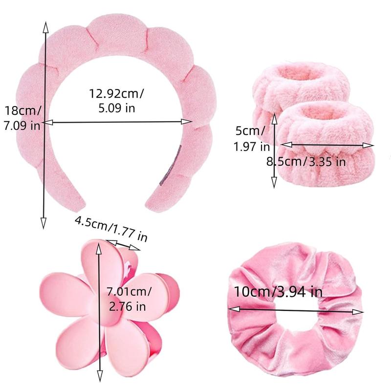 Acne Patches & Facial Headband & Wristband & Large Hair Claw Clip Set, Soft Sponge Headband Hair Hoop, Spot Cover Stickers for Face and Skin