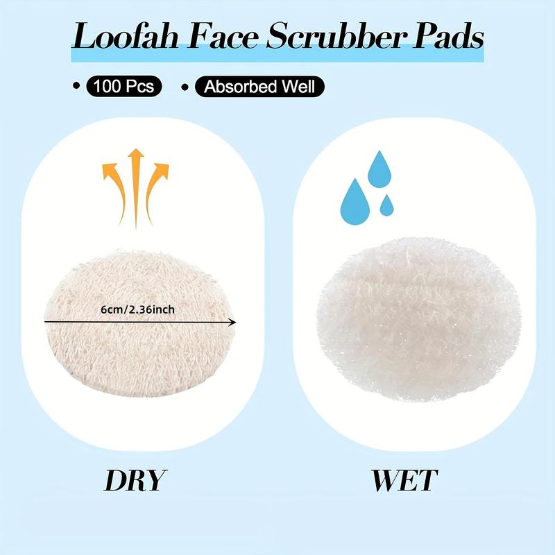 Loofah Sponge Exfoliating Face Pads, Multifunctional Loofah Scrubbers for Home Travel Use, Facial Body Cleaning Accessories for Daily Skincare, Christmas Gift