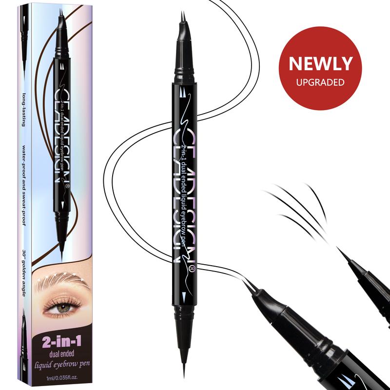 CEADESIGN Eyebrow Pen-Microblading hairlike browpen, Brow Pencil 2-in-1 Dual-Ended Eyebrow Pen with Micro-Fork-Tip Applicator