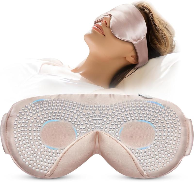 Weighted Silk Sleep Mask 4.9 oz (140g), Mulberry Silk Sleeping Mask with Detachable Insert, Women Men   Night Light Blocking Eye Mask with Adjustable Strap, for Relax Deep Sleep