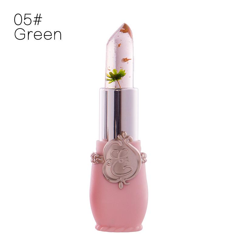 Ladies Flower Jelly Lipstick Temperature Change Moisturizer Lip Gloss Compact Makeup Color Hydrating Moisturizing Case