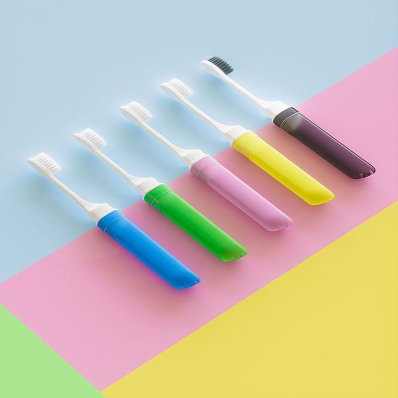 Travel Toothbrush,5PCS Travel Toothbrush Set,Mini Toothbrush Soft Portable Toothbrush Travel with Tooth Brush Cover Small Folding Toothbrush Individually Wrapped Home Travel Camping