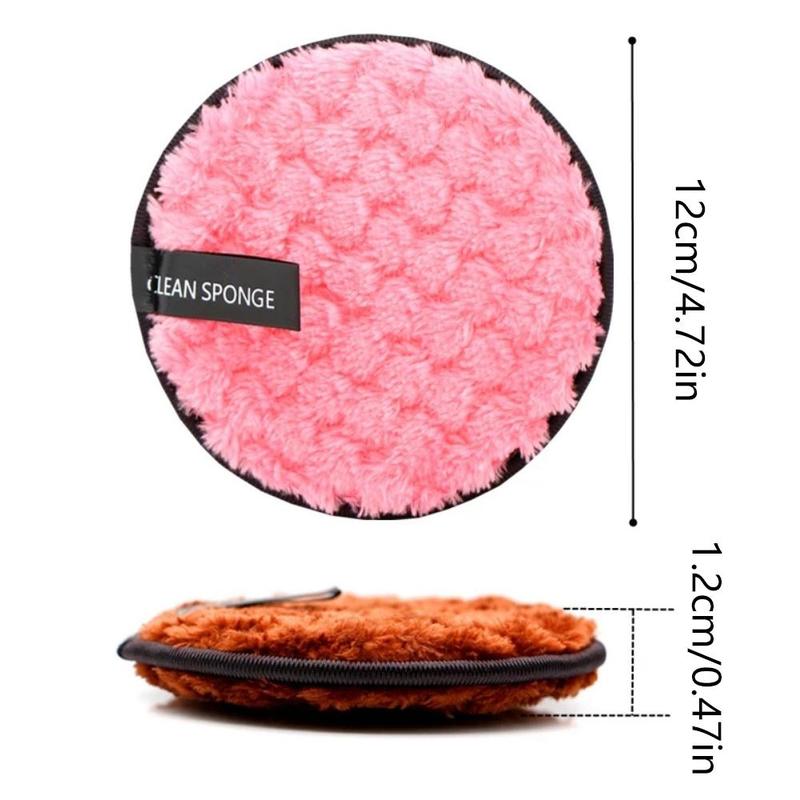 Microfiber Makeup Remover Pad, Double-sided Soft Facial Cleaning Puff, Reusable Cosmetic Removing Cloth, Washable Facial Cleansing Tool for Women & Girls