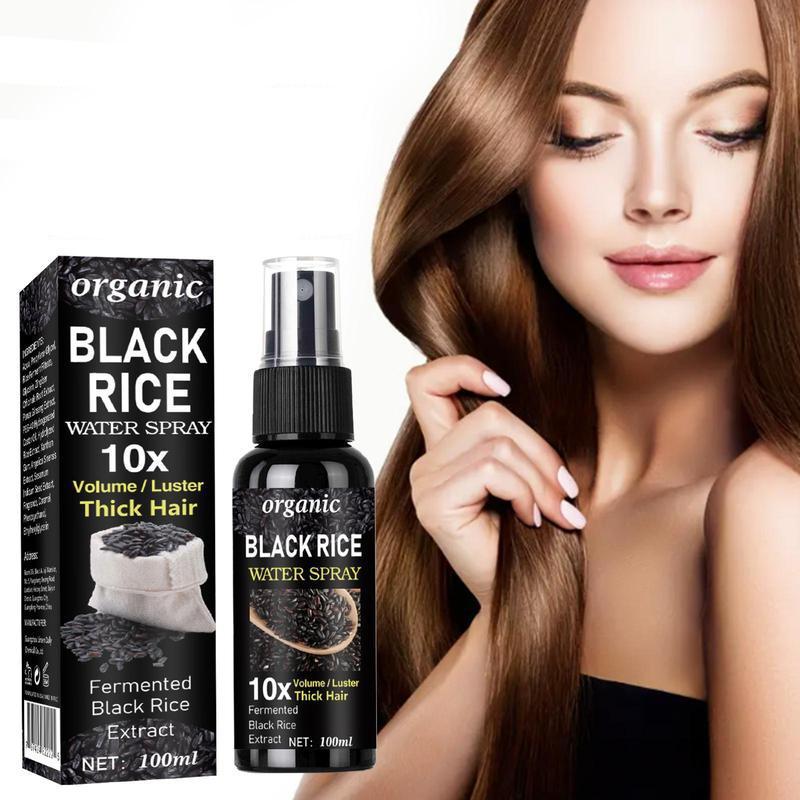 Organic Black Rice Water Spray, Hair Care Product for Improves Hair Quality, Black Rice Extract Hair Care Spray for Women & Men