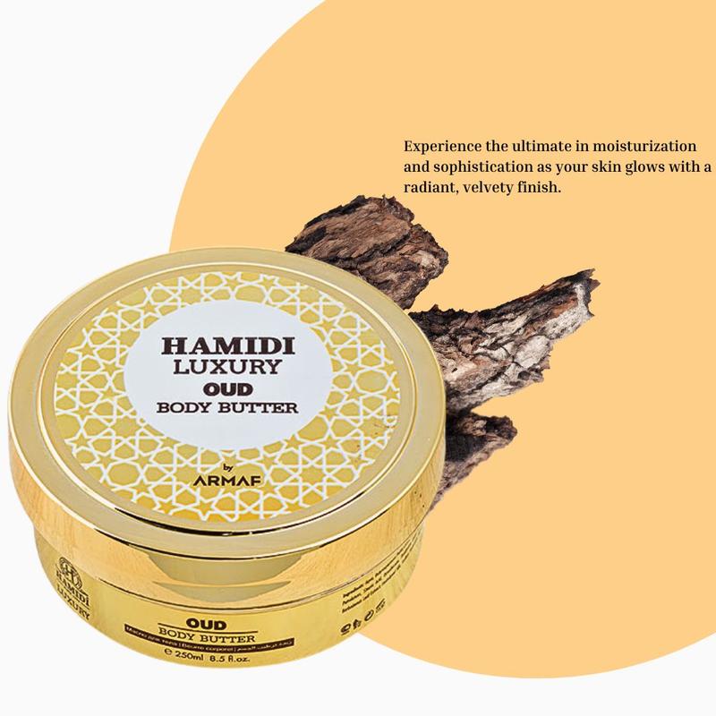 LUXURY OUD BODY BUTTER 250ML (8.4 OZ) By Hamidi | Ultra Moisturizing & Skin-Nourishing | For Men & Women.