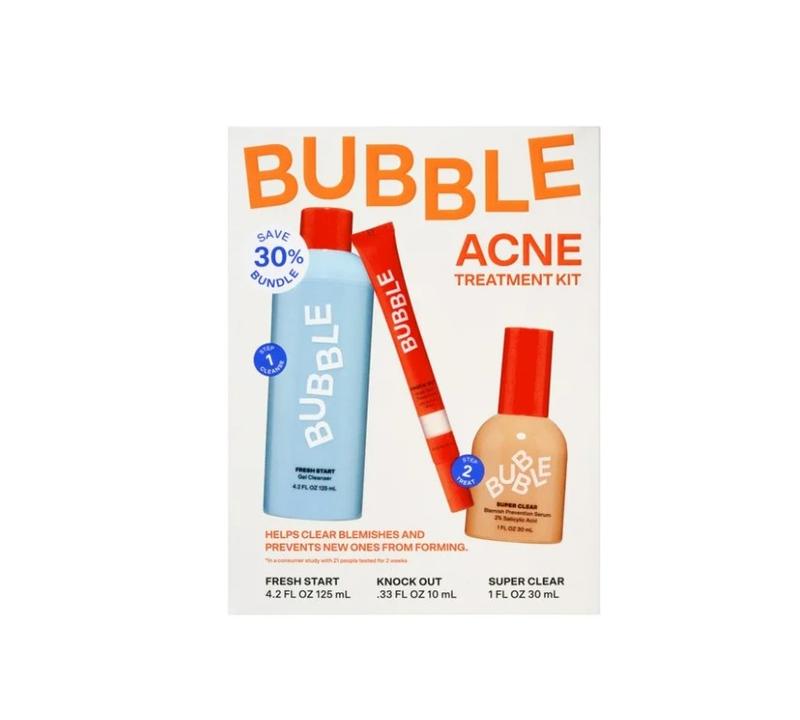 Bubble Skincare Acne Kit, All Skin Types, 3 Items Included