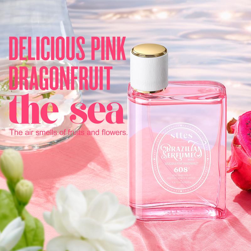 Sttes brazilian Perfume 608#（DELICIOUS PINK DRAGONFRUIT） - Eau De Perfume 100ml (3.4fl Oz)  Fruity and floral  (vanilla +Brazilian jasmine+red pitaya) sttes brazilian