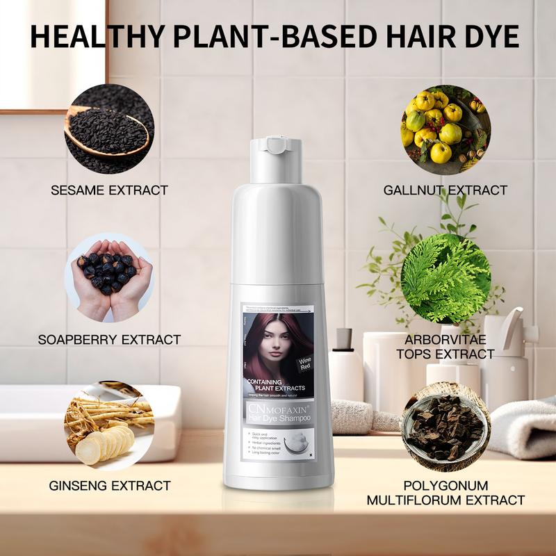 Hair Dye Shampoo 3-in-1 forMen & Women -instant Hair Color Shampoofor 99.9% Gray Hair Coverage & Beard -Herbal ingredients Natural Plant-Based HairDye Shampoo for HairCare & Dye