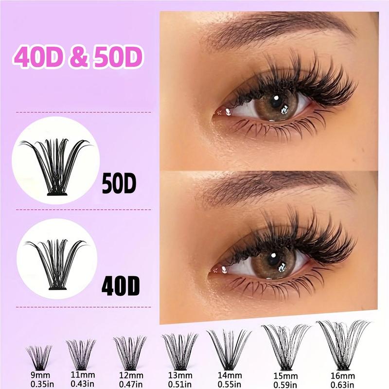 Mixed Length Individual Lashes Kit, 1 Box Wispy Natural Look Lashes Cluster, Self Grafting Curling Fake Eyelashes for Daily Makeup, Summer Gift, Lash Clusters, Christmas Gift