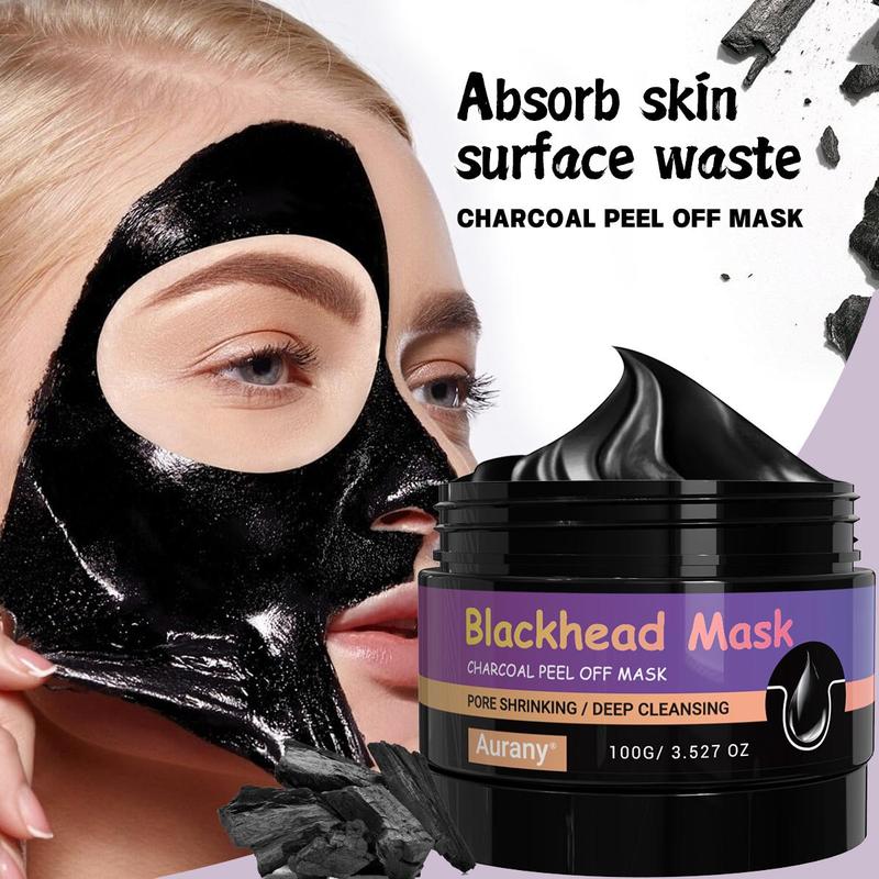 Charcoal Peel Off Blackhead Mask, Deep Cleansing Mask, Oil Control Facial Mask, Gentle Exfoliating Mask, Facial Skin Care Product for All Skin Types