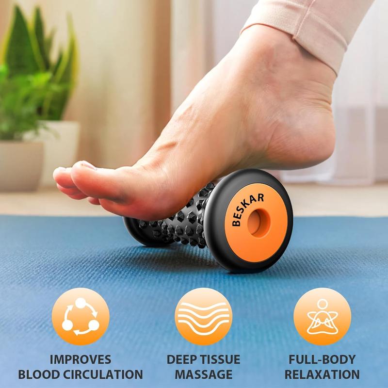 Foot Massager Roller for Plantar Fasciitis, Portable, Deep Tissue Muscle Massage, Foot Arch and Heel, Reflexology Tool