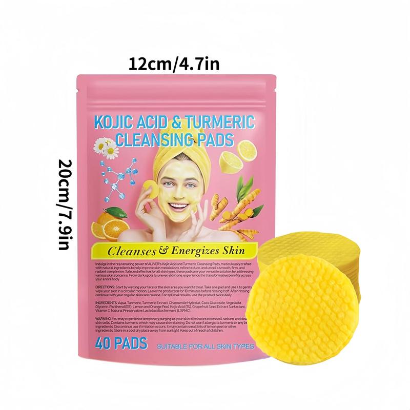 Turmeric Kojic Acid Cleansing Pads, 3 Boxes Moisturizing Daily Skin Cleansing Pads, Facial Pore Deep Cleanser, Comfort Skin Care Product