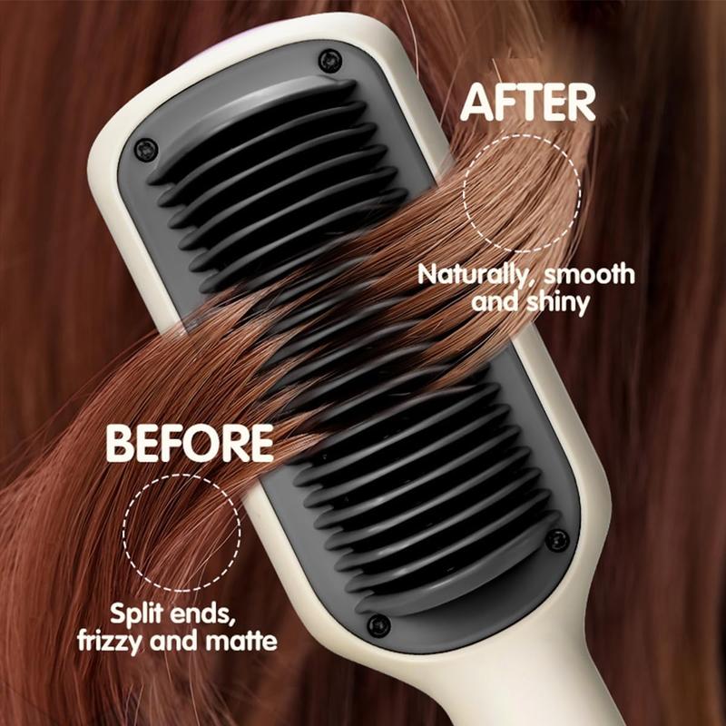 Portable Straightener Brush, 1 Box 2 in 1 Comfort Hair Straightening Iron, Ceramic Coated Hair Straightener Comb, Hair Styling Tool for Home & Salon Use, Hair Straightening Brush, Hair Styling Tools, Christmas Gift, Straightening Bristle Brush