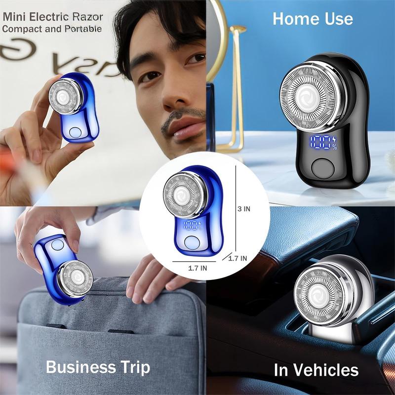 Mini Electric Shaver: Portable, Powerful, USB C Rechargeable, with Battery Level Display - Gray, Suitable for Travel Office Travel