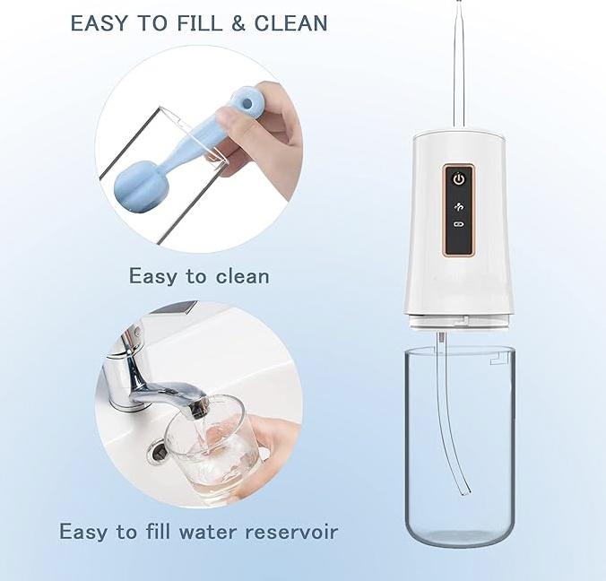 AILE Water Flosser ,3 Clean Modes with 4 Nozzles,230ML Tank,IPX7 Waterproof,Rechargeable  Portable Oral Irrigator,Brace Care,Gift