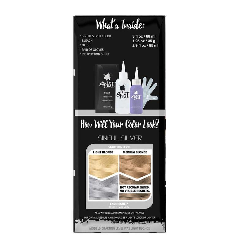 Sinful Silver: Original Silver Semi-Permanent Hair Dye Complete Kit with Bleach