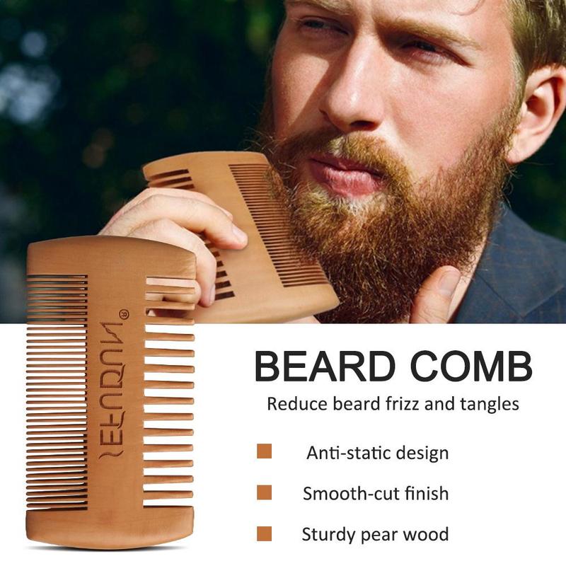 Beard Care Kit, 10pcs set Beard Soap, Soft Brush, Beard Brush, Beard Comb, Beard Balm, Stencil Comb, Beard Oil, Beard Shampoo, Storage Bag, Box, Men's Care Products