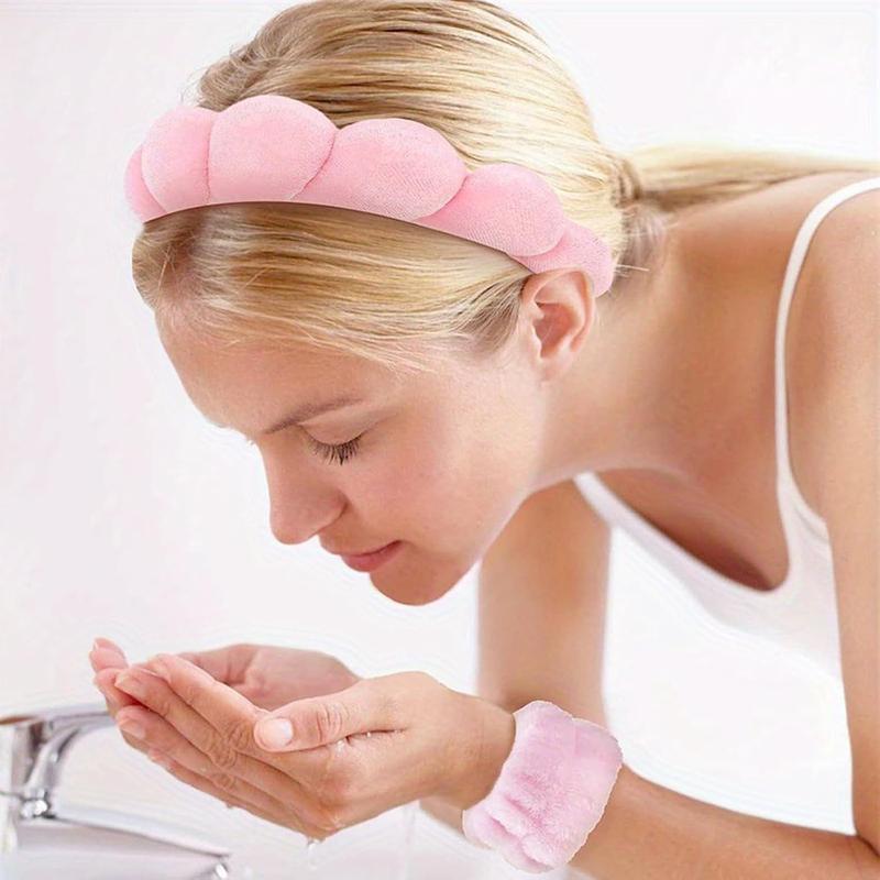 Acne Patches & Facial Headband & Wristband & Large Hair Claw Clip Set, Soft Sponge Headband Hair Hoop, Spot Cover Stickers for Face and Skin