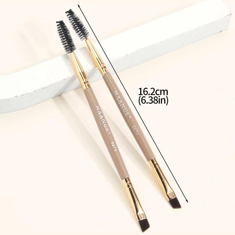 MAANGE Double-Ended Eyebrow Brush, 2 Counts set Professional Angled Brow Brush, Eyelash Spoolie Brush, Beauty Makeup Brushes, Makeup Brush Tool, Christmas Gift