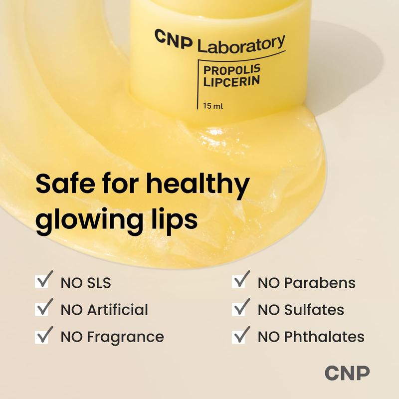 CNP Laboratory Propolis Lipcerin - 15g Honey Moisturizing Lip Balm + Lip Mask for Soft, Smooth and Glossy Lips - Skincare