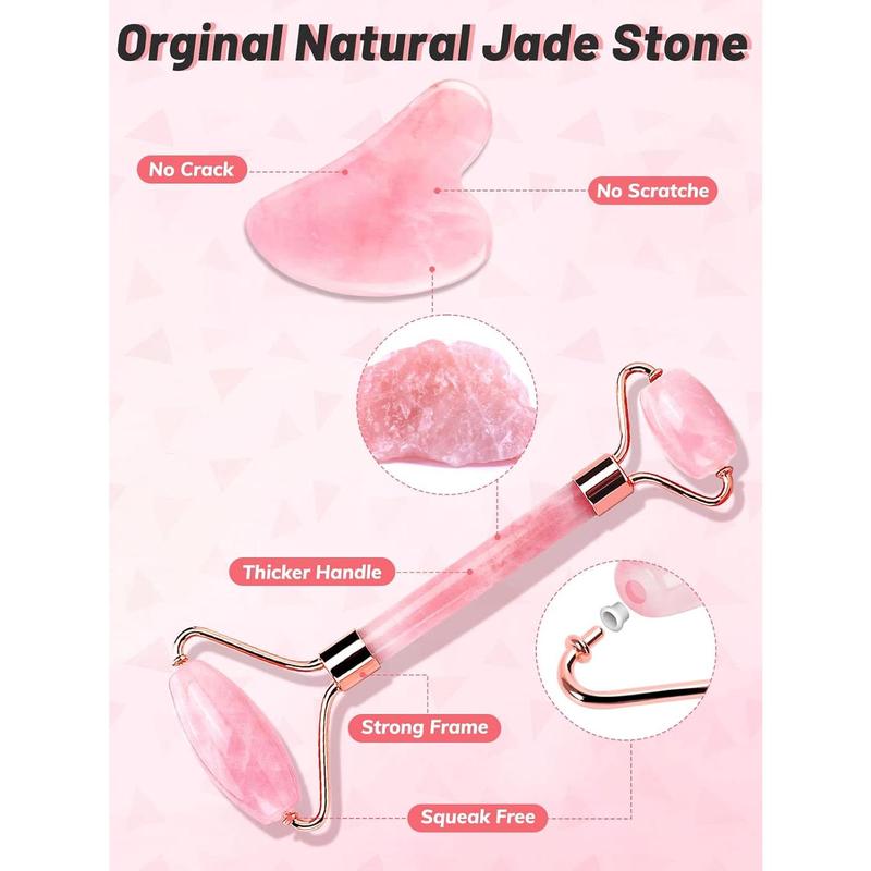 Gua Sha Face Roller Tools: Jade Roller Facial Tools for Skin Care - Facial Massager for Face, Eyes, Neck, Relieve Fine Lines and Wrinkles